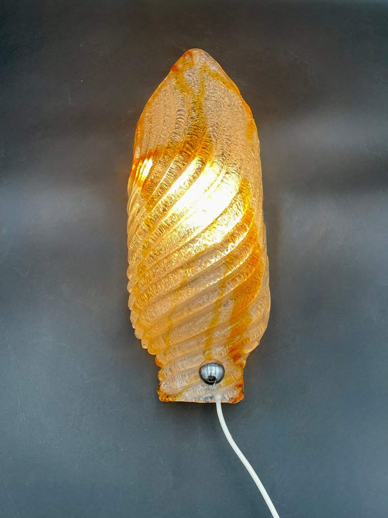 Attr Mazzega - 壁式燭台 - 雕塑复古 - Attr Mazzega（穆拉诺） - 艺术玻璃与琥珀色调 - 穆拉諾玻璃 #1.0