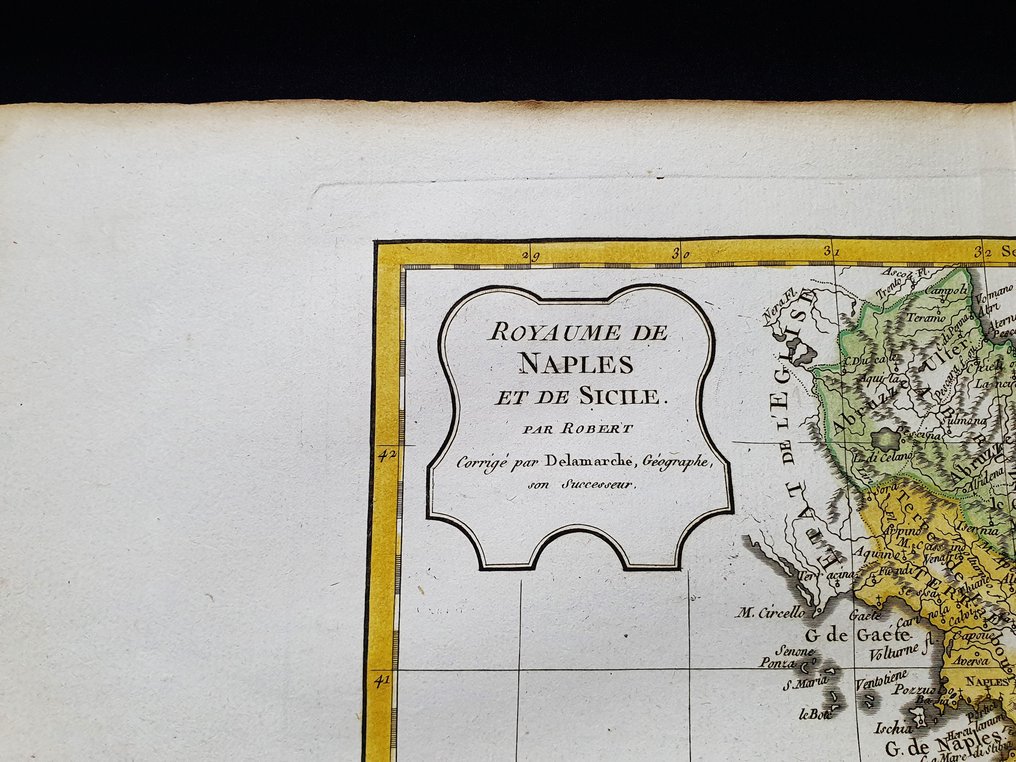 歐洲 - 意大利南部 / 西西里 / 坎帕尼亚 / 卡拉布里亚 / 普利亚 / 那不勒斯; R. de Vaugondy - Royaume de Naples et de Sicile - 1781-1800 #4.3