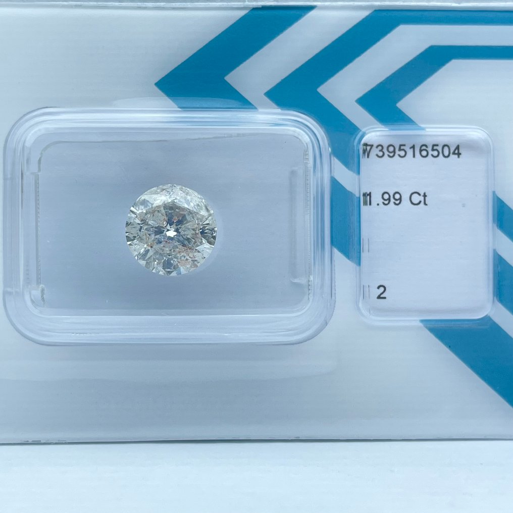 没有保留价 - 1 pcs 钻石  (天然)  - 1.99 ct - 圆形 - I - I2 内含二级 - 国际宝石研究院（IGI） #1.0