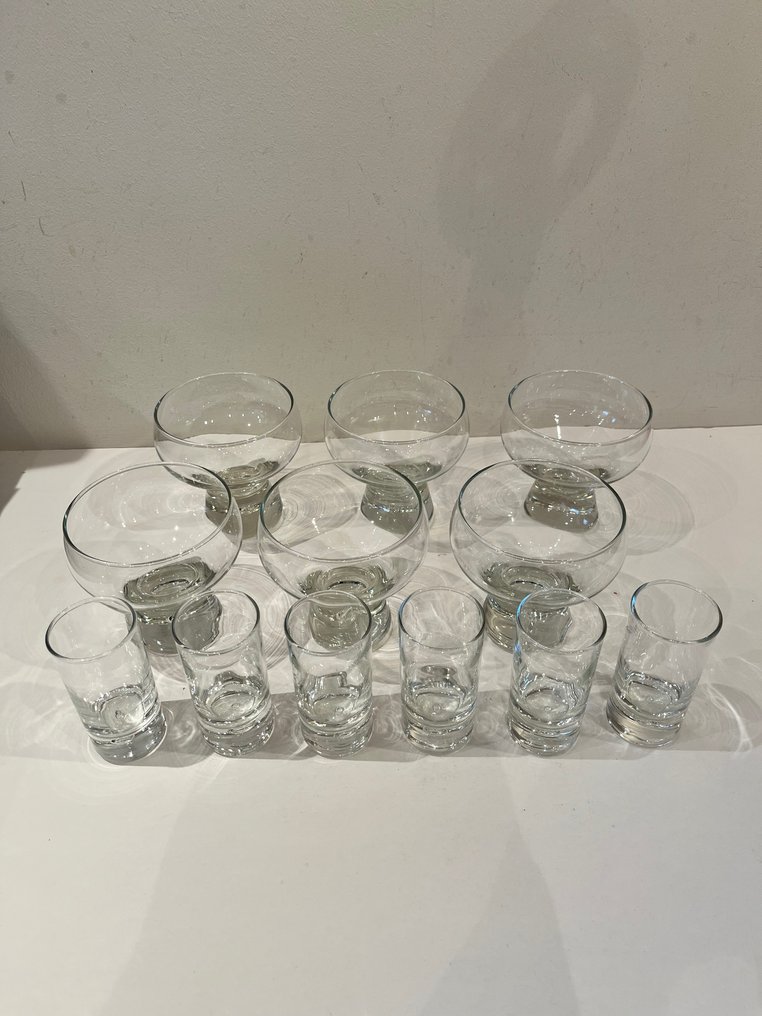 Kosta Boda - Goran warf - Walter Hickkman - 饮水玻璃杯 (6) - Rondo - 水晶 - Rondo - 鸡尾酒 - Borrel #1.0