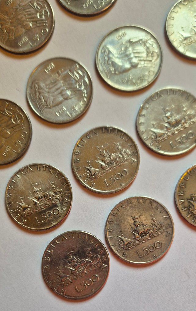 意大利，共和国 500 Lire 1958/1966 (16 monete) #1.0