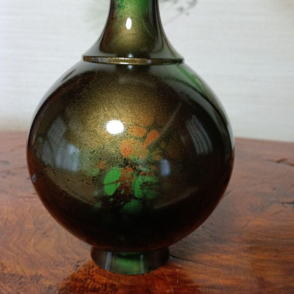 花瓶 - 黄铜色 - 日本 - H20cm Takaoka 铜花瓶 (没有保留价) #4.3