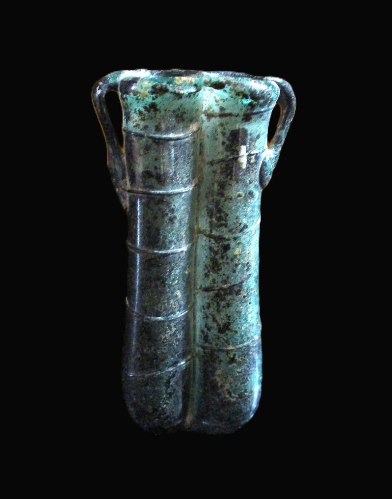 Αρχαία Ρωμαϊκή Γυαλί Σμαραγδί Πράσινο Διπλό Βαλσαμάριο - 105 mm #1.0