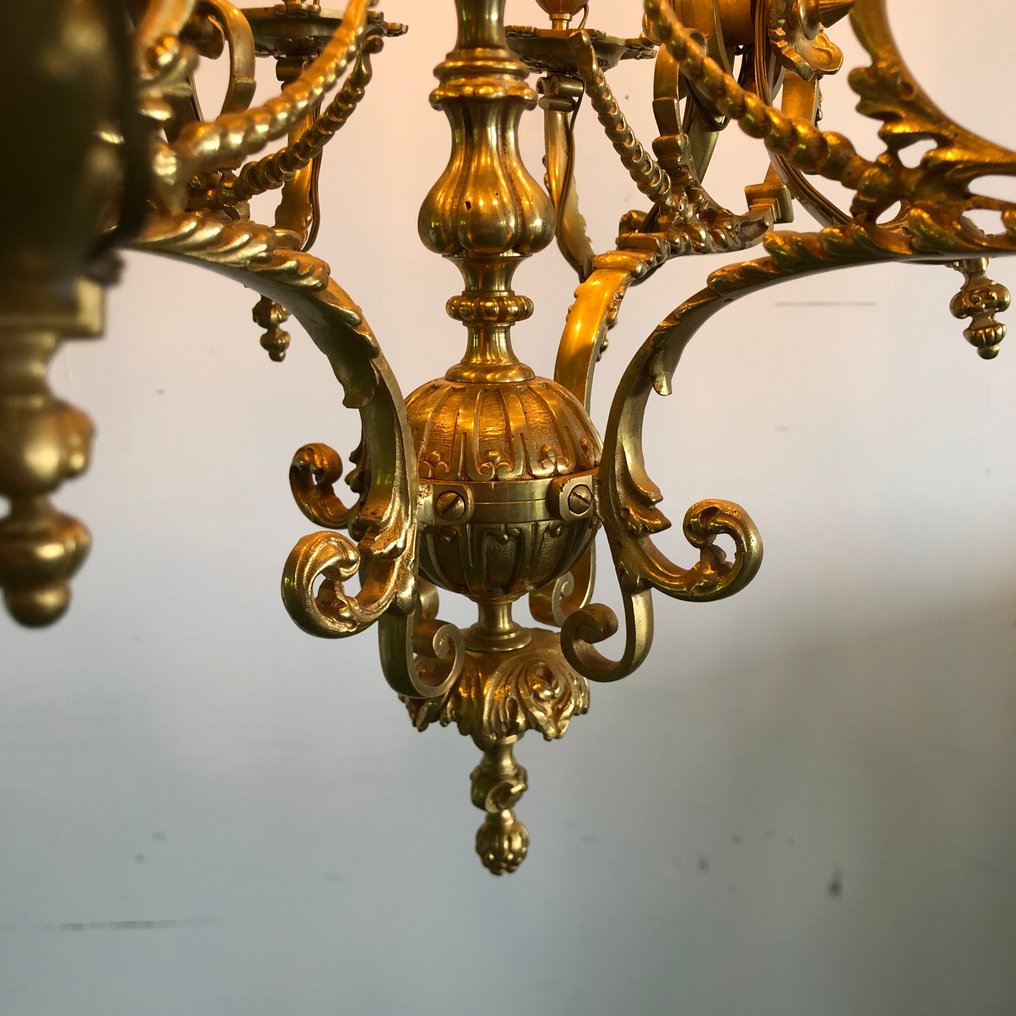 Ceiling lamp - Gilt bronze - 12-arm candle holder #3.2