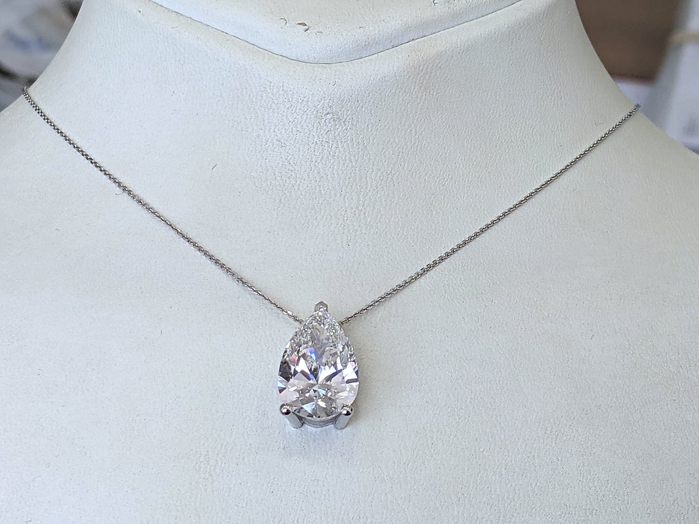 Κολιέ με μενταγιόν - 14 καράτια Λευκός χρυσός - 10.09ct. tw. Διαμάντι (Εργαστηριακής καλλιέργειας) - F VVS2 IGI #3.2