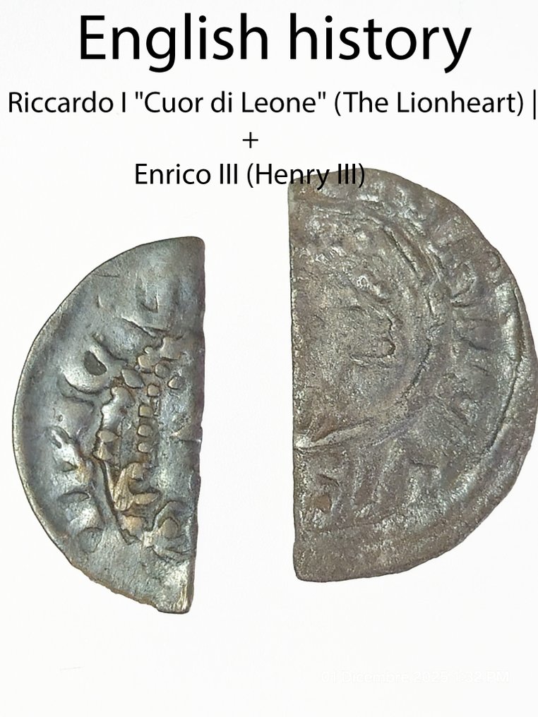 . 英国 Lotto di 2 Frazioni (2 x Penny): Riccardo I "Cuor di Leone" & Enrico III (没有保留价) #1.0