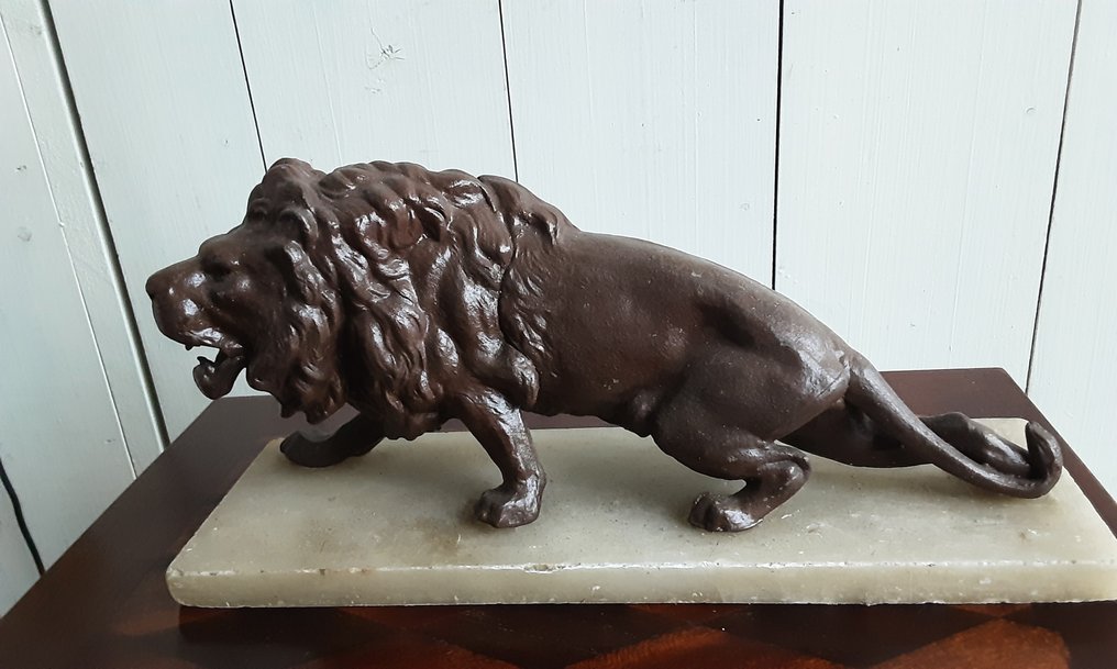 Statue, Leeuw - 15 cm - Metal, Alabaster #1.0