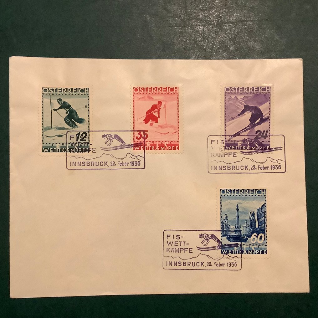 奥地利 1936 - FIS II 关于集邮信件 - Michel 623/626 #3.2
