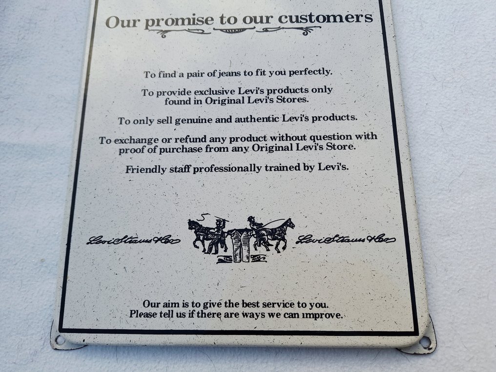 Levi's - Πινακίδα - Εγγύηση καταστήματος - σμάλτο σε μέταλλο #4.3