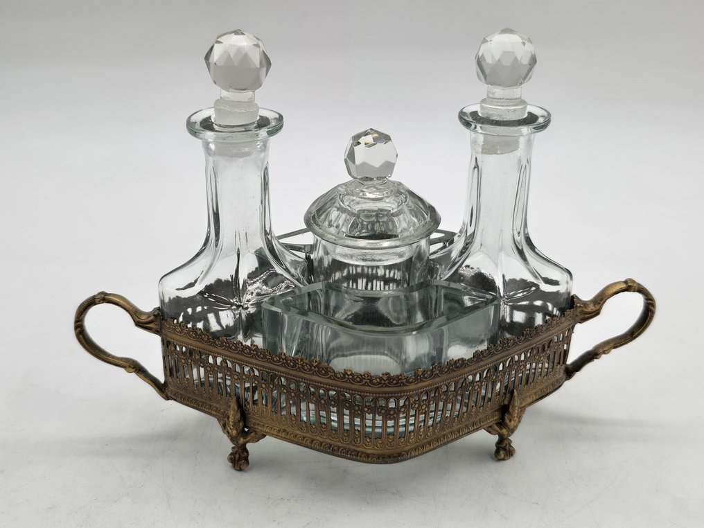 Kit di ampolle per condimenti - Olio, aceto, senape, pepe e sale. - Rame, Vetro - Set di cruet #2.1