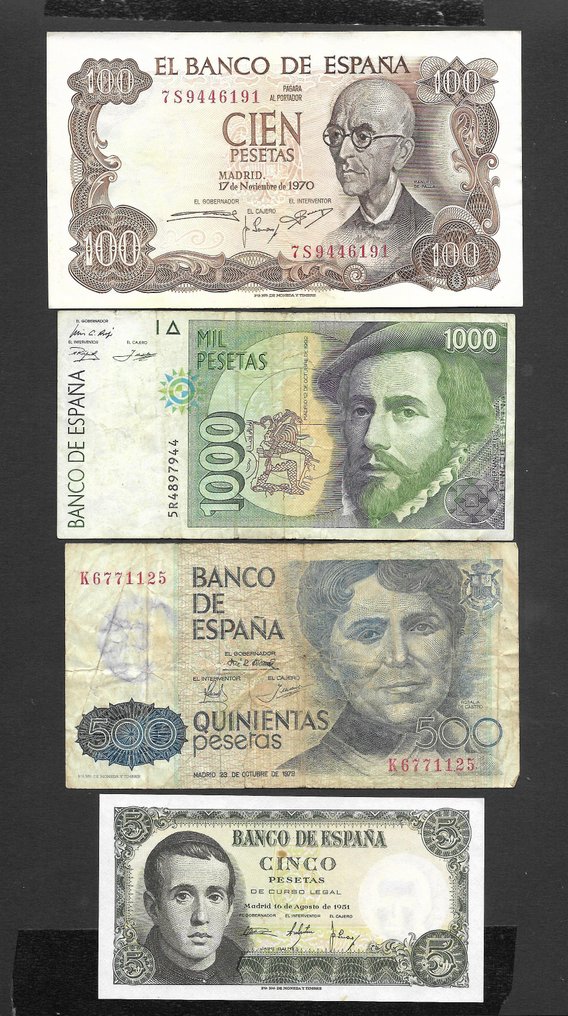 西班牙. - 15 Banknotes - various dates  (没有保留价) #1.0