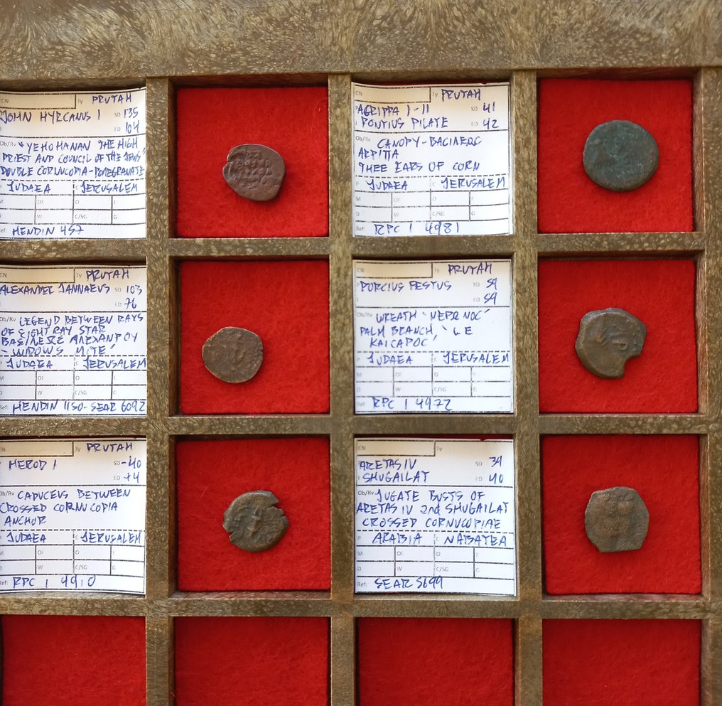 Judaea Prutah 6+2 coins. Various rulers from 135 BC to 59 AD - Jerusalem/Petra  (No reserve price) #1.0