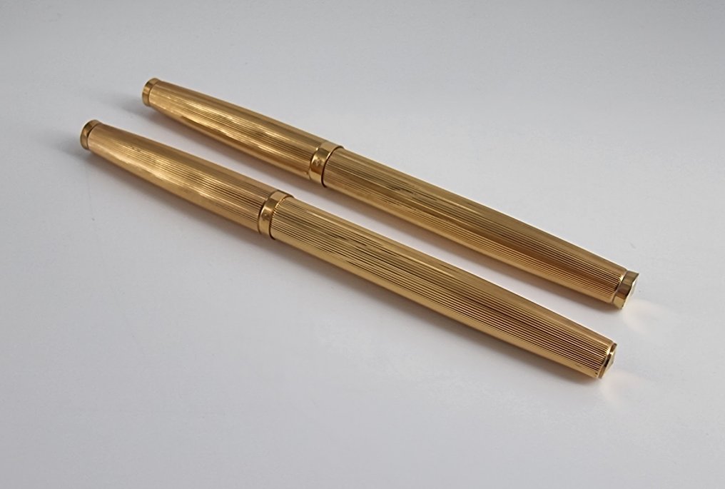 派克 - Set 35 Insignia – Set completo chapado en oro – Plumín de oro 18k (750) – Pluma + Rotulador Gel + - 钢笔 #3.2