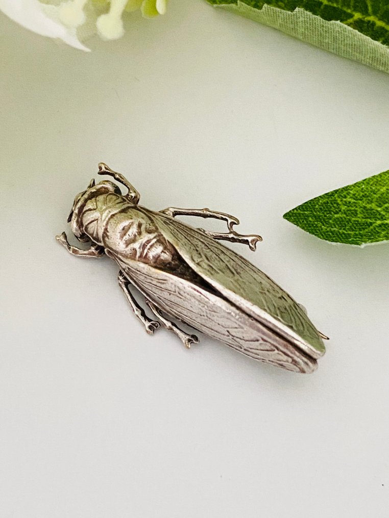 Argint, Art Nouveau - Cigale - Broșă #4.3