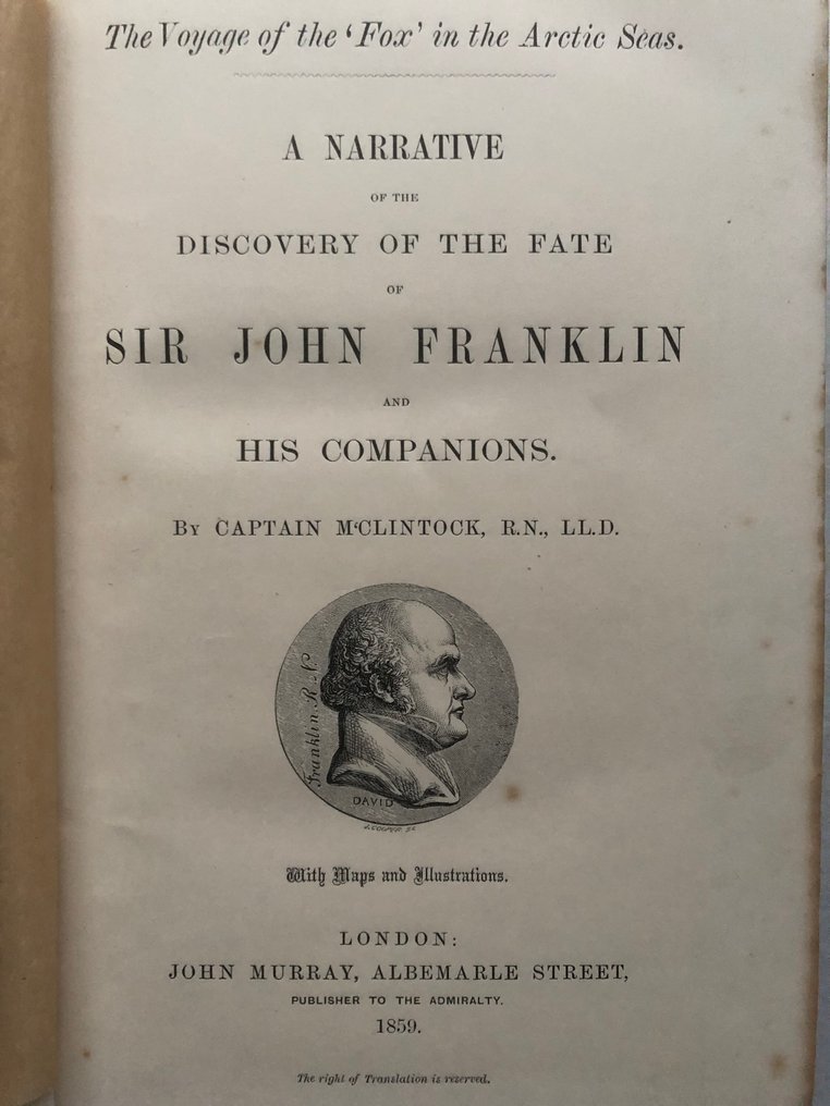 M'Clintock - A Narrative of the Discovery of the Fate of Sir John Franklin and his Companions. - 1859 #3.2