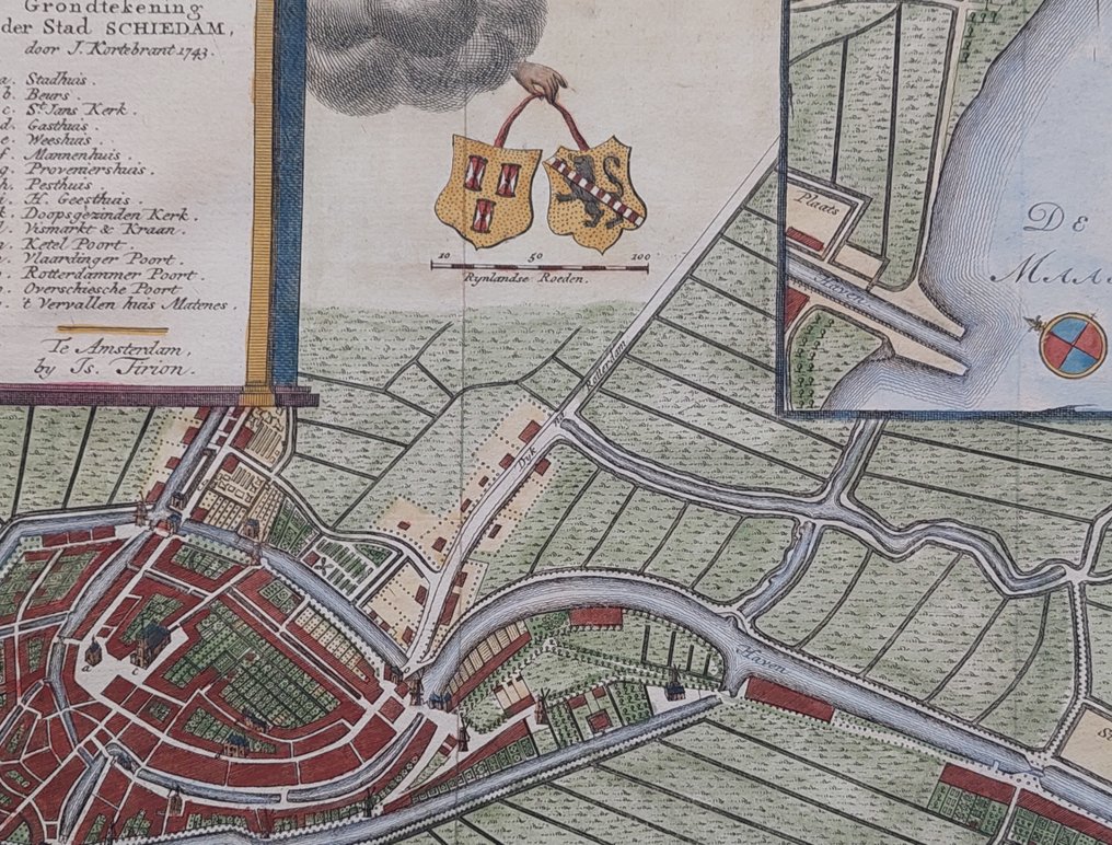 Netherlands - Schiedam; Isaak Tirion - Grondtekening der Stad Schiedam - 1743 #1.0