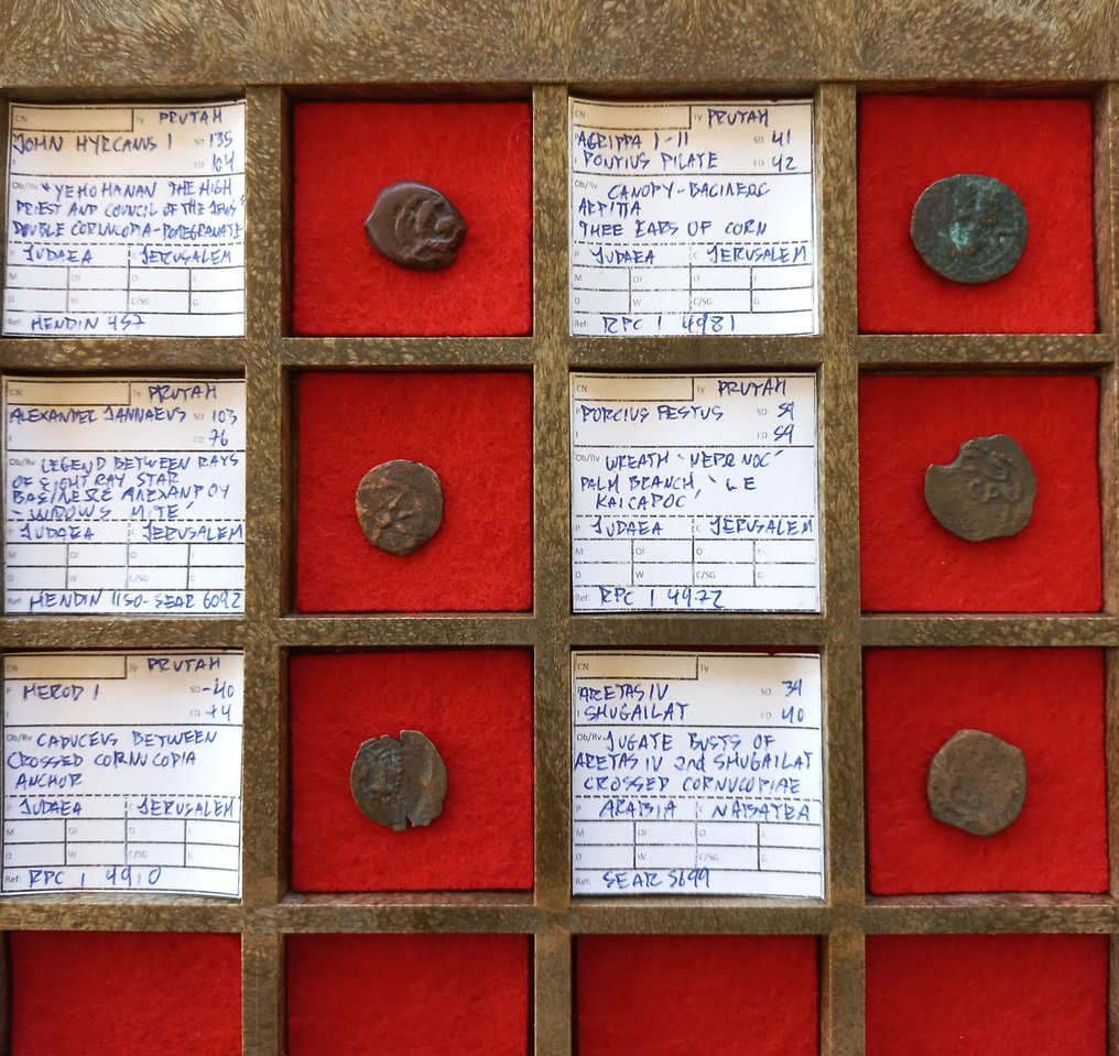 Judaea Prutah 6+2 coins. Various rulers from 135 BC to 59 AD - Jerusalem/Petra  (No reserve price) #1.0