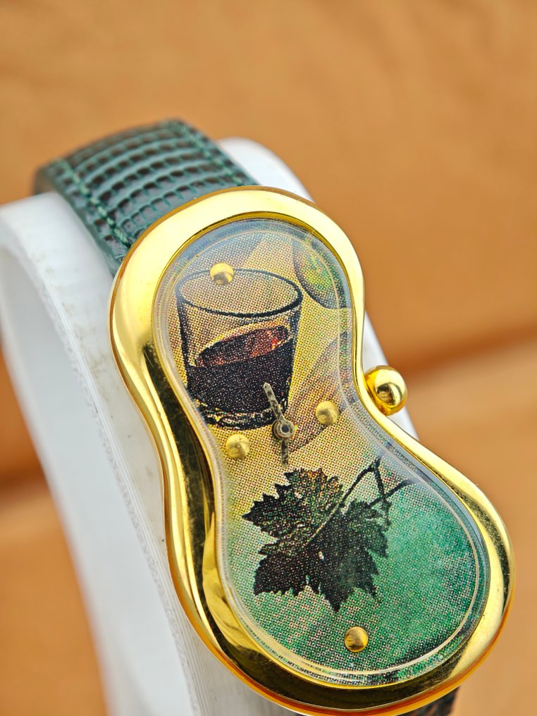 SoftWatch - Dalí “Melting Watch” Wine & Leaf Art – Ref. 92009 – Quartz – Unisex - 92009 - Unisex - 1990-1999 #1.0