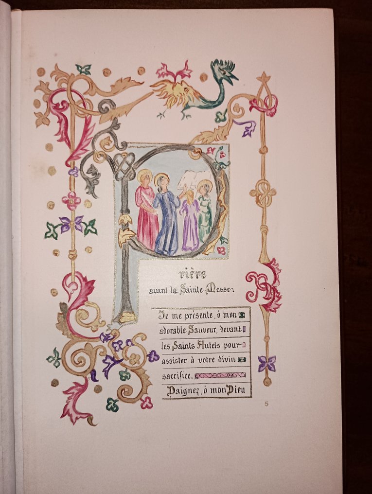 KERMABON, ADELIE-MARIE - Livre d'Heures manuscrit enluminé du 19e siècle - 1890 #2.1