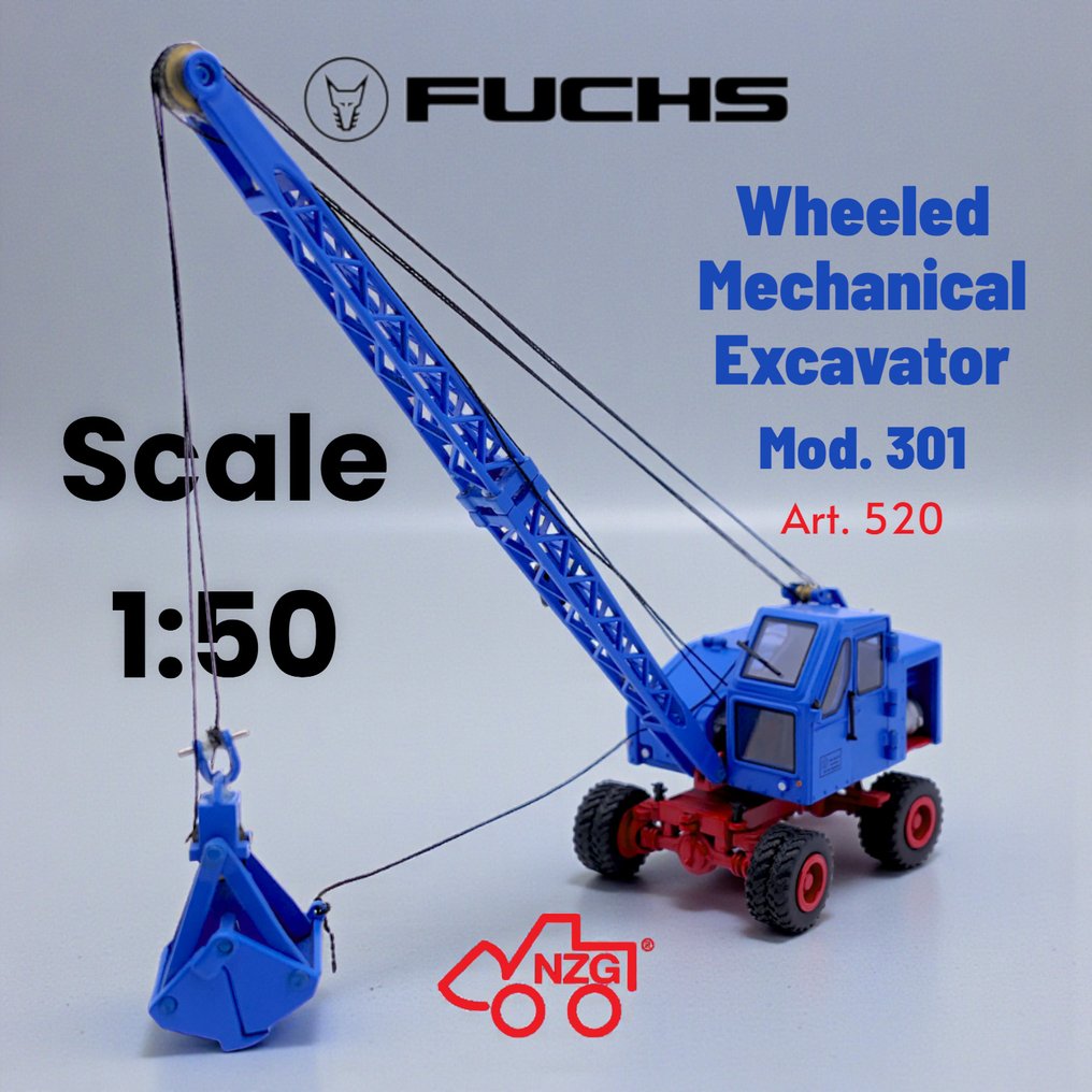 NZG Art. 520 - Scale 1:50 - 模型卡车 - Fuchs Wheeled Mechanical Excavator Mod. 301 - OUT OF STOCK! #1.0