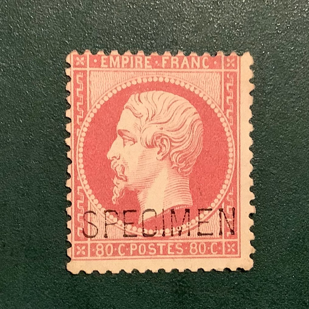 Frankrijk 1862 - 80 cent Napoleon getand met opdruk specimen - Yvert 24d #1.0