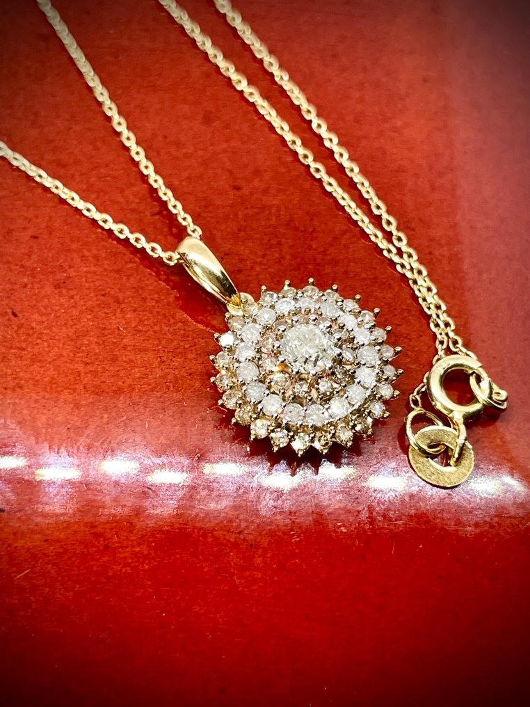 Zonder Minimumprijs - Ketting met hanger Zilver - 1.00ct. tw. Diamant (Natuurlijk) - Diamant #3.2