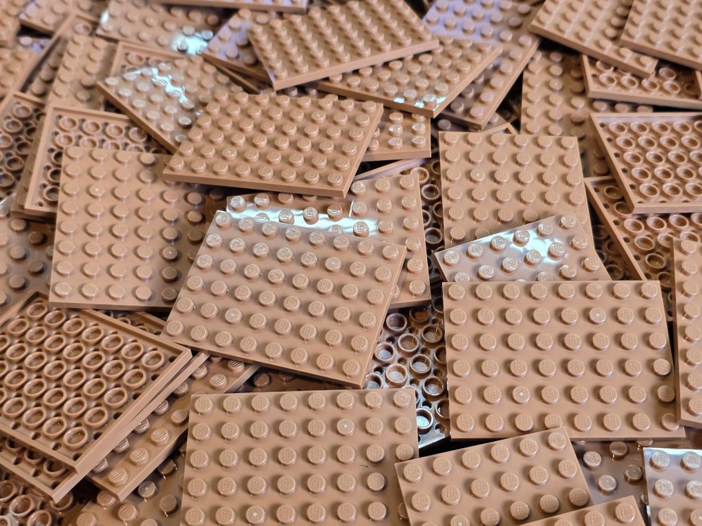 LEGO - Toy New Plate 6 x 8 Medium Nougat 100pcs #1.0