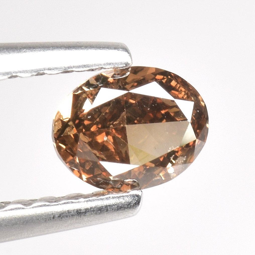 1 pcs Διαμάντι (Φυσικού χρώματος) - 0.35 ct - Οβάλ - Fancy deep Απαλό πορτοκαλί Καφέ - SI2 - Gem Report Antwerp (GRA) #1.0
