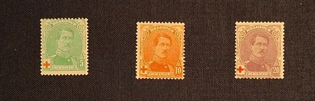 Belgium 1914/1915 - Merode & Albert I Red Cross - OBP 126-134 #3.2