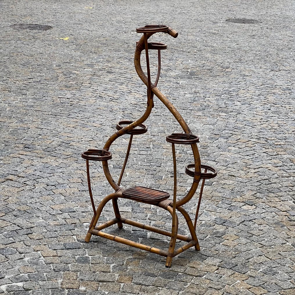 Jardinière - Bamboo, wicker - In the Bonacina Style #1.0