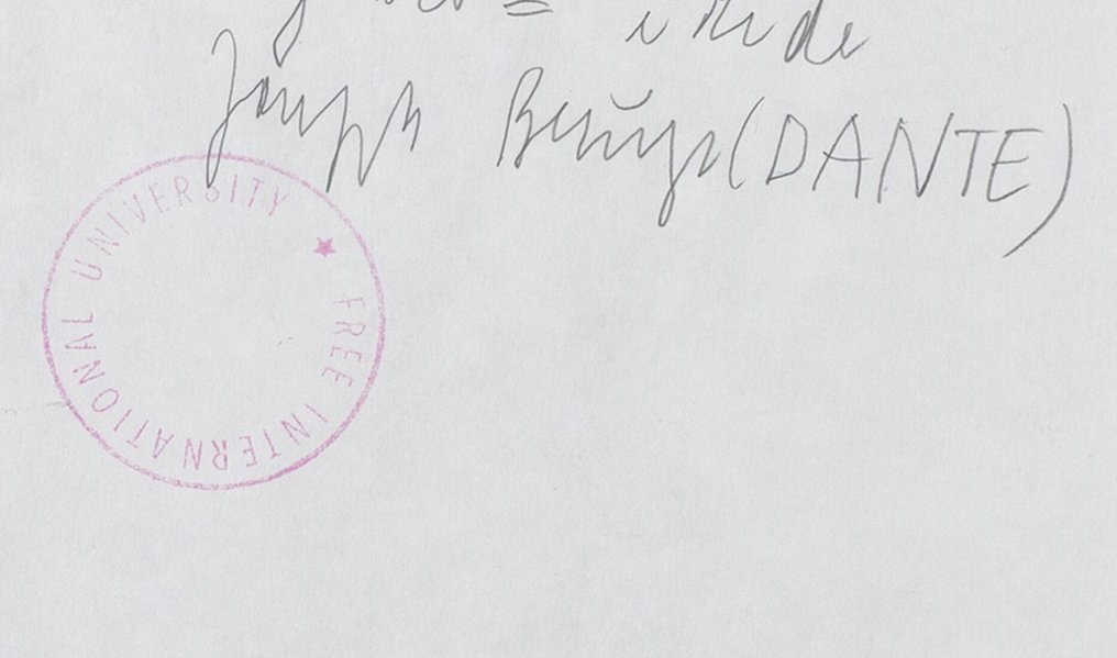 Joseph Beuys (1921-1986) - L'arte, c'è, quando = malgrado = ci ride (Joseph Beuys - Dante 1963) #4.3