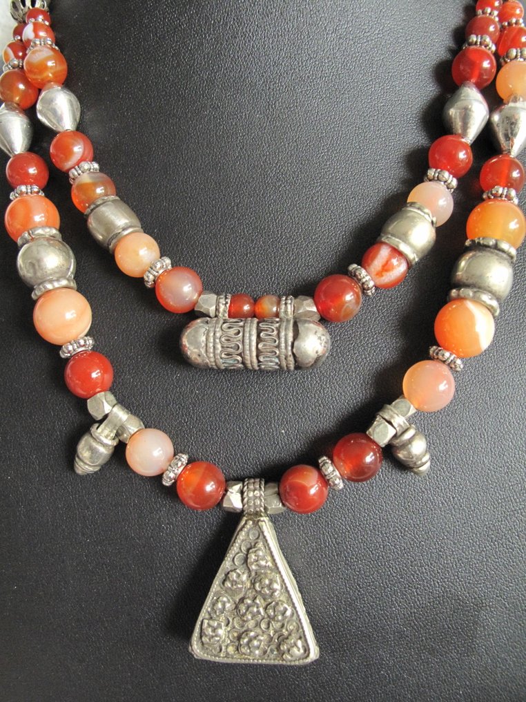 Argento, Corniola - Collana - Yémen #2.1