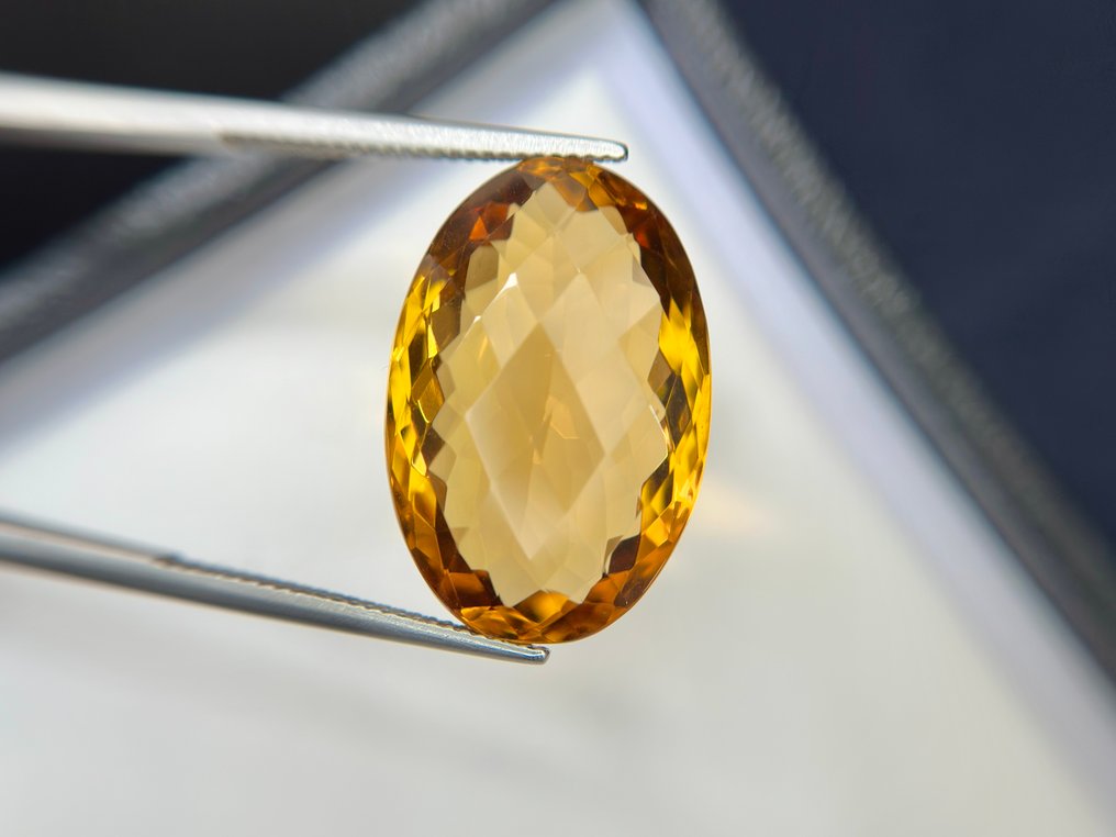 χωρίς τιμή ασφαλείας - 1 pcs  Κίτρινο, Πορτοκαλί Κιτρίνης  - 26.12 ct - Διεθνής Ένωση Έγχρωμων Πολύτιμων Λίθων (ICA GemLab) - Ηλιαχτίδα Μοναδική Citrine #2.1