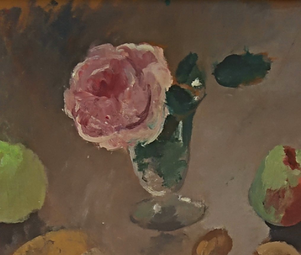 Felice Carena (1879–1966) - Natura morta con frutta e rosa #3.2