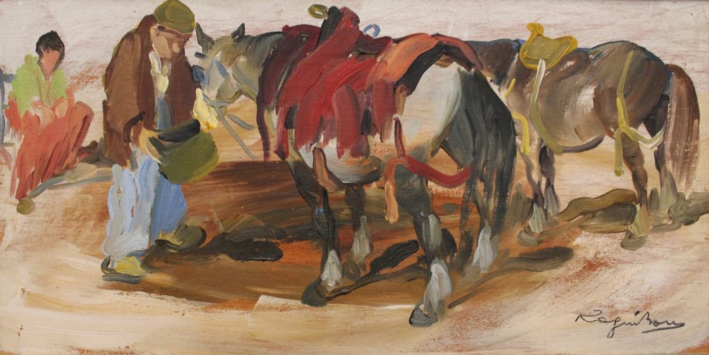 Basso Ragni (1921-1979) - Zingari con cavalli #1.0