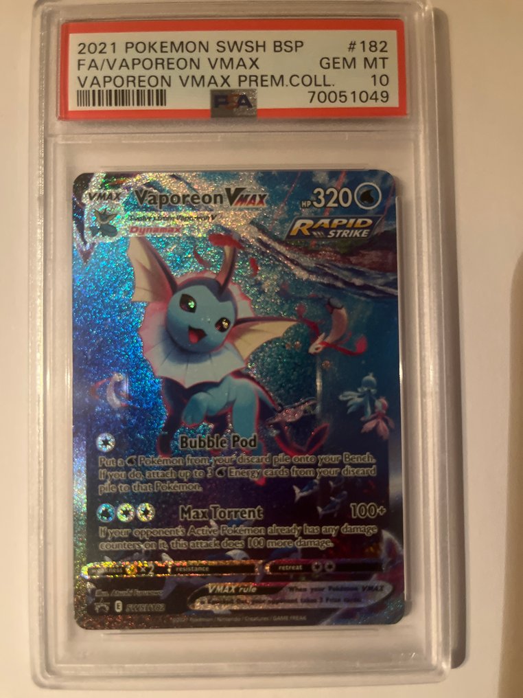 Pokémon - 1 Graded card - Vaporeon 182 Full art, Foil, Alternate art - PSA 10 - Sword & Shield #3.2