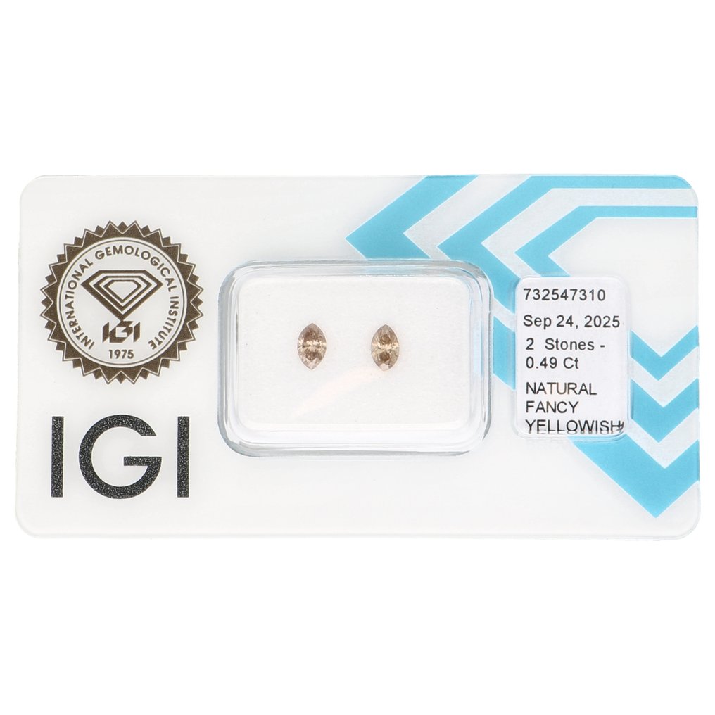 Zonder minimumprijs - 2 pcs Diamant (Natuurlijk) - 0.49 ct - Markies - P1 - International Gemological Institute (IGI) #1.0