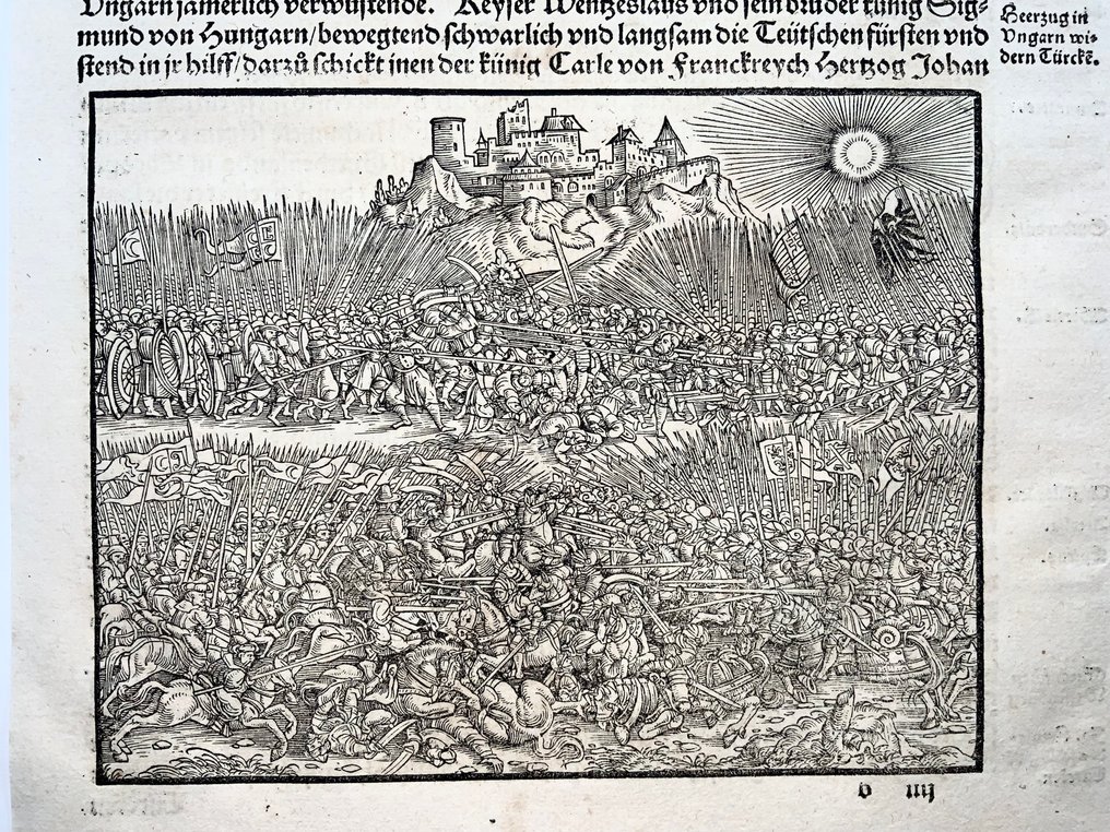 Heinrich Vogtherr (the Elder) (1490-1556): Folio. Battle Scene 1394 Hungary / Turks - 1548 #3.2