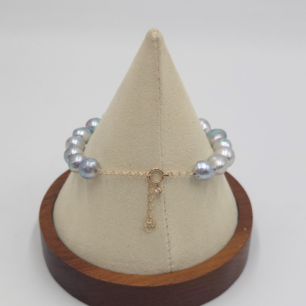 沒有保留價 - 手鈪 - 18 克拉 黃金 珍珠 - K18 Akoya 8.5毫米珠子 #4.3