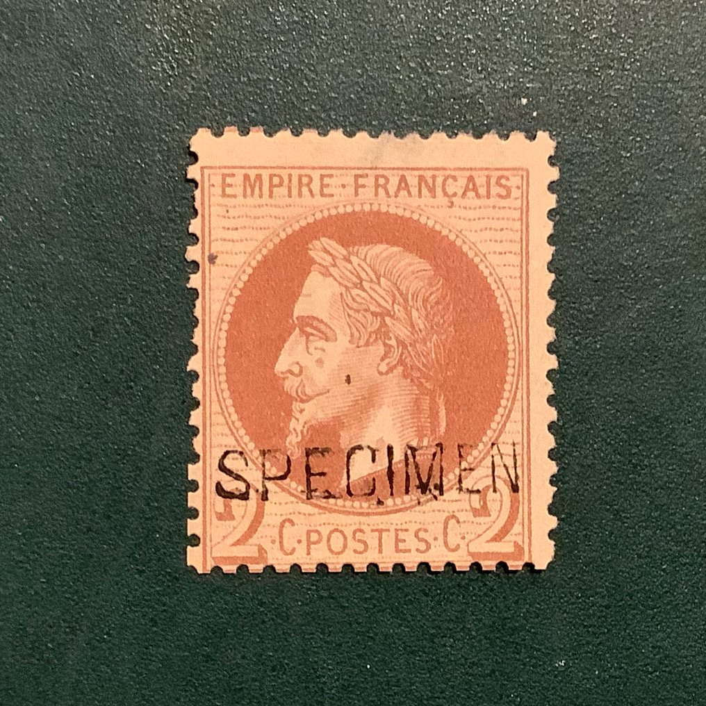 Frankrijk 1870 - 2 cent Napoleon Laure met opdruk specimen - Yvert 26Bc #3.2