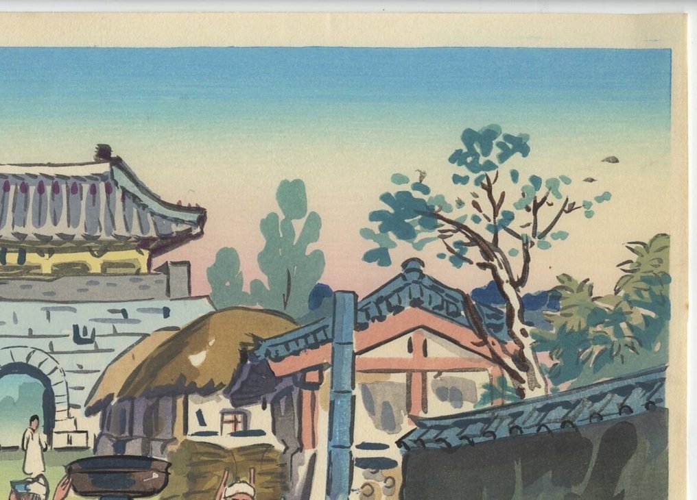 韩国市场 - 紙 - Hiyoshi Mamoru (1885-?) - 日本 - 昭和年代(1926-1989) #2.1