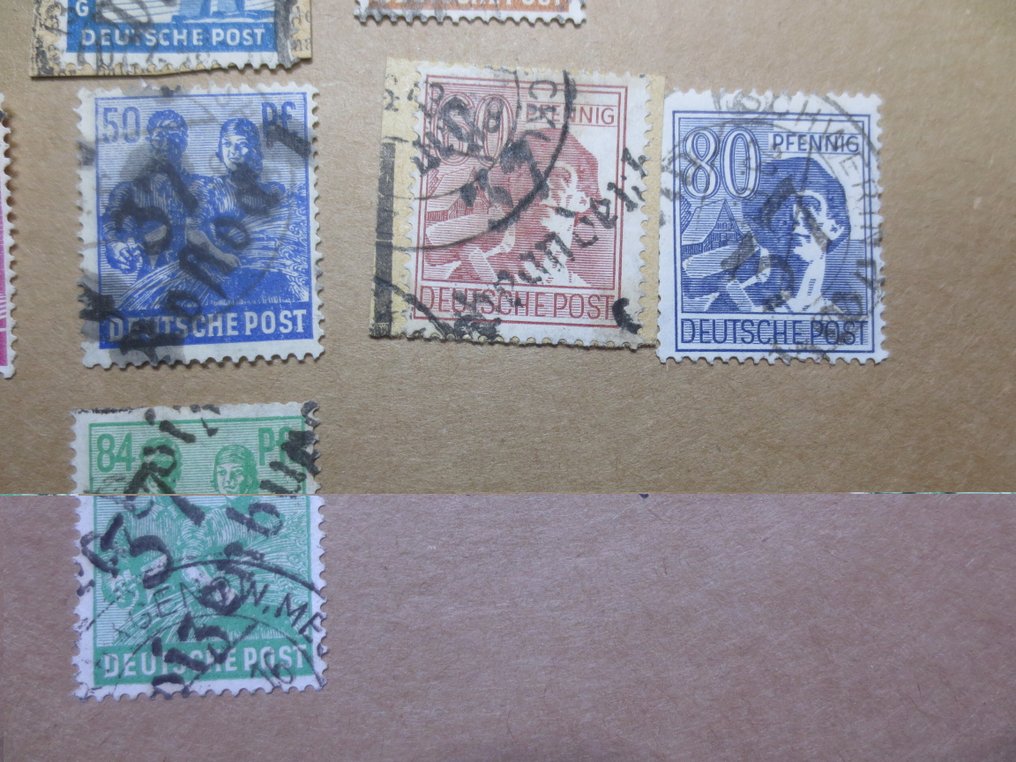 同盟國軍事佔領－德國(蘇聯區) 1948 - SBZ 区手印完整套章，已盖章，通常经过BPP检验——几乎所有地区37个 - 166-181 #4.3