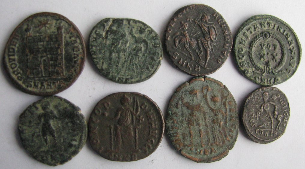 罗马帝国 Lot of 8 Æ coins 4th century AD  (没有保留价) #1.0