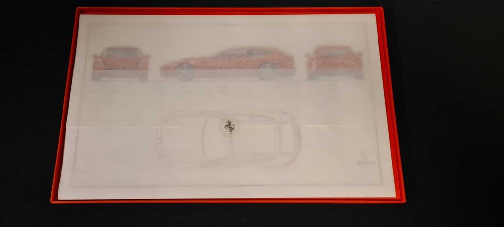 Ferrari - 2011-16 Ferrari FF Lithograph Press Drawing Print #4.3