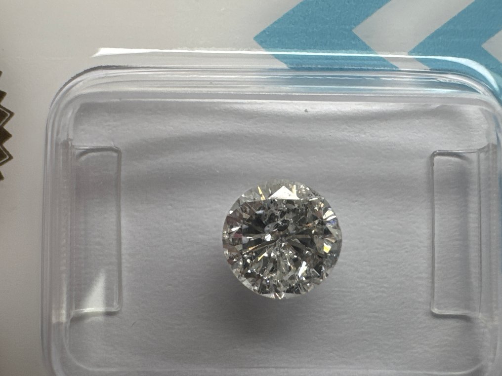 没有保留价 - 1 pcs 钻石  (天然)  - 1.12 ct - 圆形 - G - I2 内含二级 - 以色列宝石中心（G.C.I.） #1.0