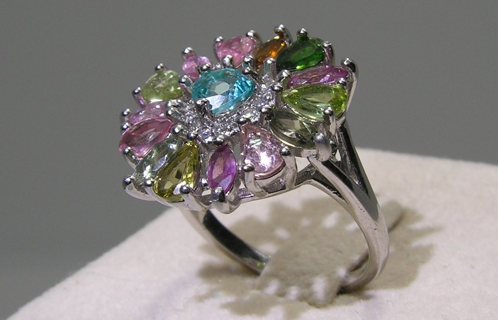 Tourmaline Ring - Height: 24.3 mm - Width: 20 mm- 4.9 g - (1) #1.0