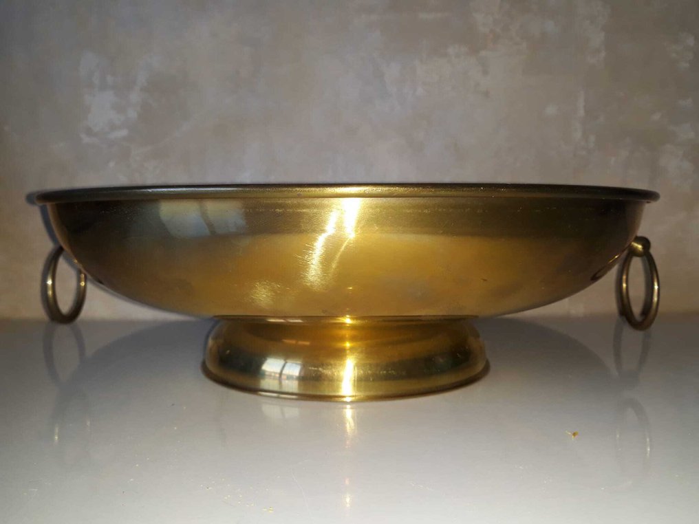 Service de table pour le dîner (2) - Set decorativo - arte povera - Laiton - Plat et coupe en laiton #1.0