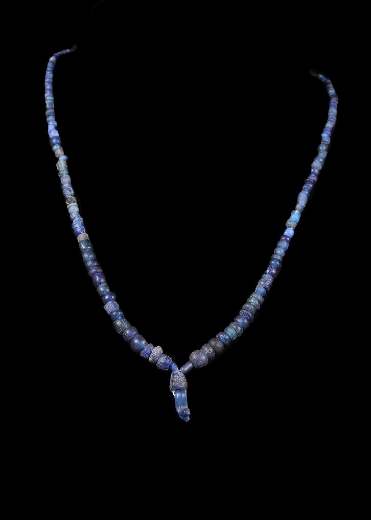 Δυτικά Ασιατικά Μπλε Γυαλί Κολιέ με χάντρες  (χωρίς τιμή ασφαλείας) #1.0