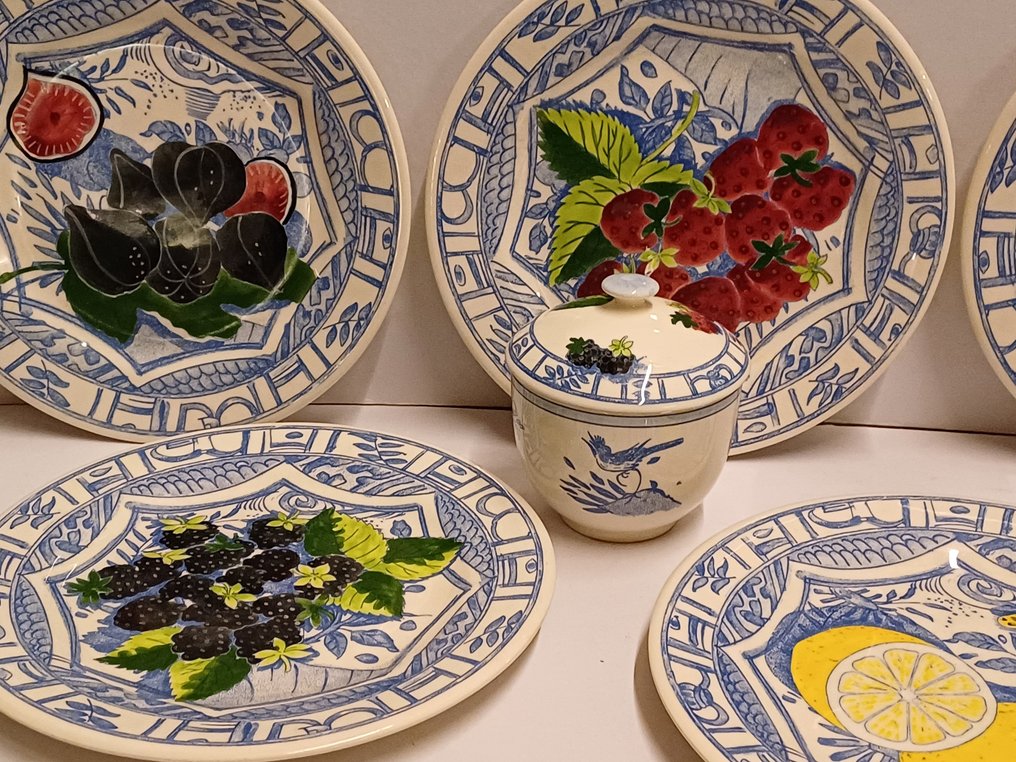 Gien - 盘子 (7) - 陶瓷 - 蓝色的鸟 #2.1