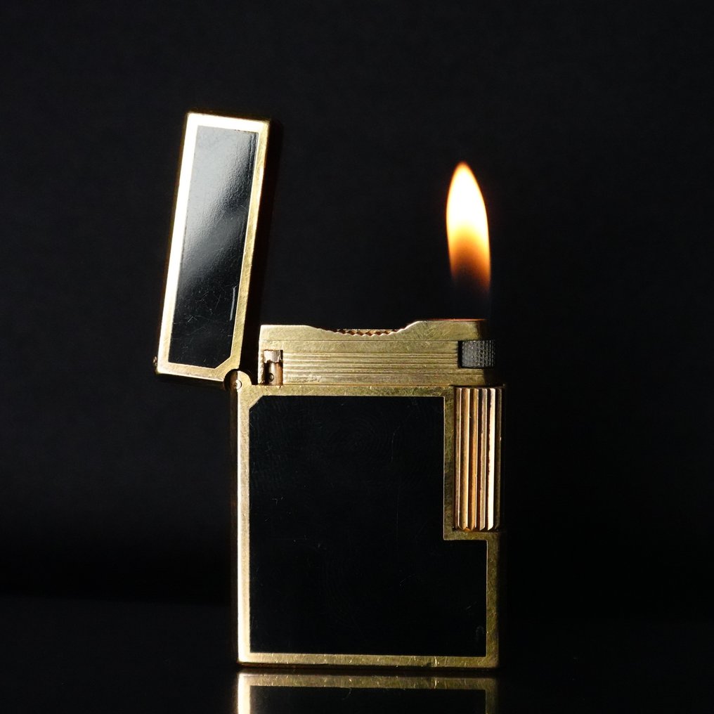 S.T. Dupont - Ligne 1 Short Vintage Gas Lighter - 没有保留价 - 打火机 - 镀金, 拉克黑 #1.0